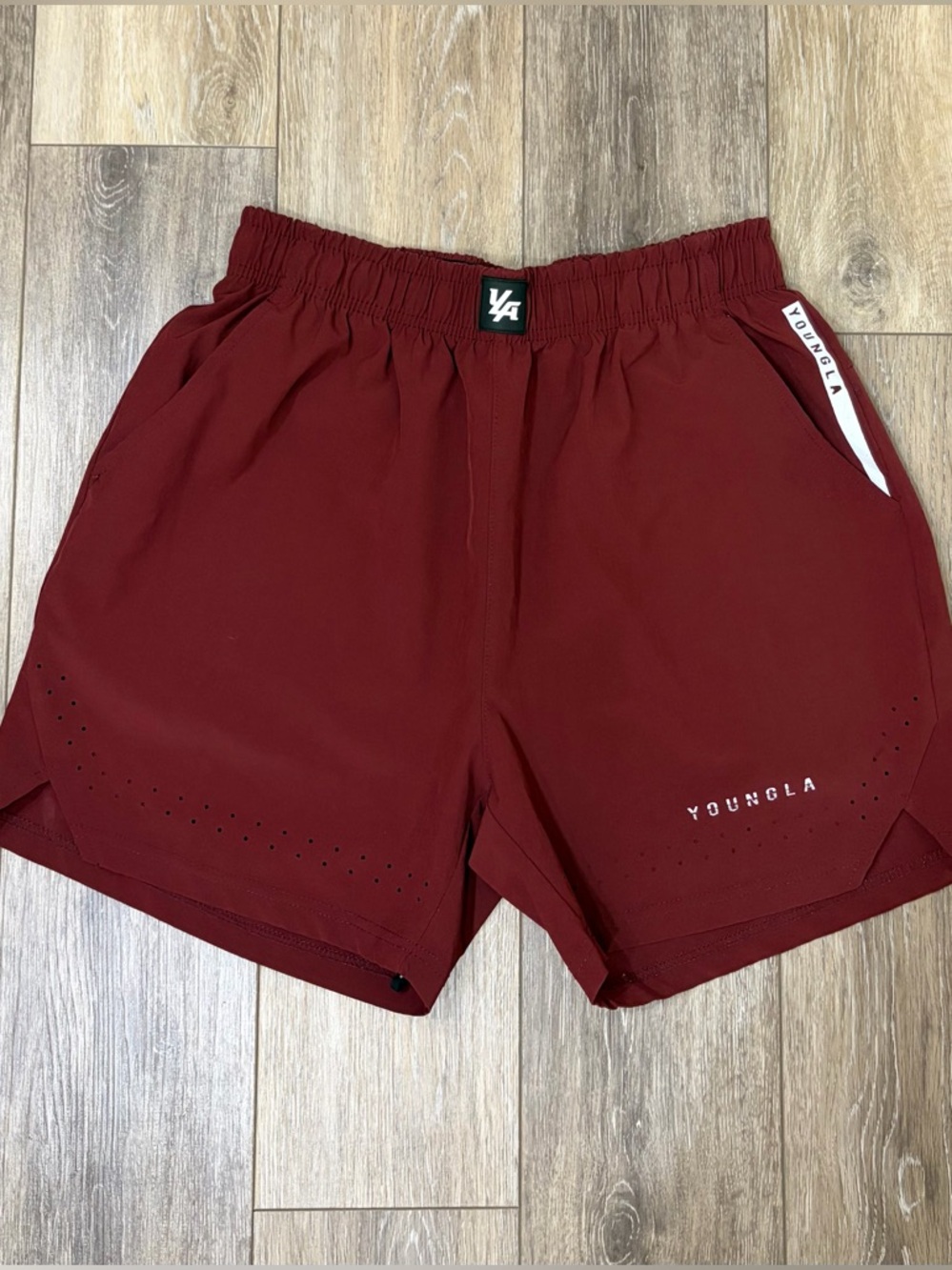 YoungLA Men's Maroon Athletic Shorts